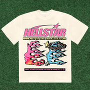 Hellstar Lettering Print T-Shirt Shorts Two-Piece Set
