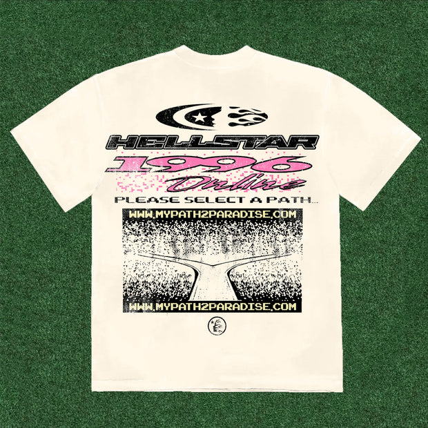 Hellstar Lettering Print T-Shirt Shorts Two-Piece Set