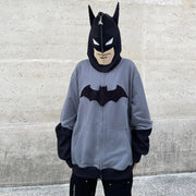Personalized hip-hop Batman full-zip hoodie