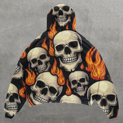 vintage skull print hoodie