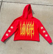 Casual personalized printed irregular hem hoodie