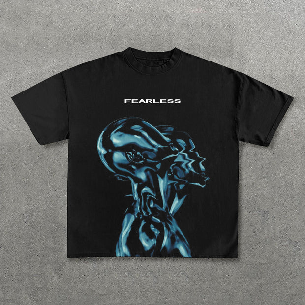 Fearless Ghost Print Short Sleeve T-Shirt