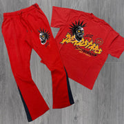 Rock punk casual T-shirt and trousers two-piece suit