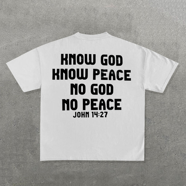 No God No Peace Print Short Sleeve T-Shirt