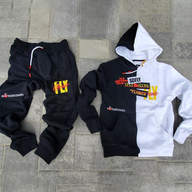 Stylish contrasting print hoodie set