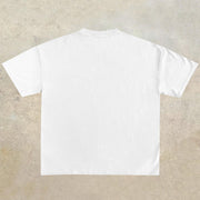 Peace Print Vintage Casual Short Sleeve T-Shirt