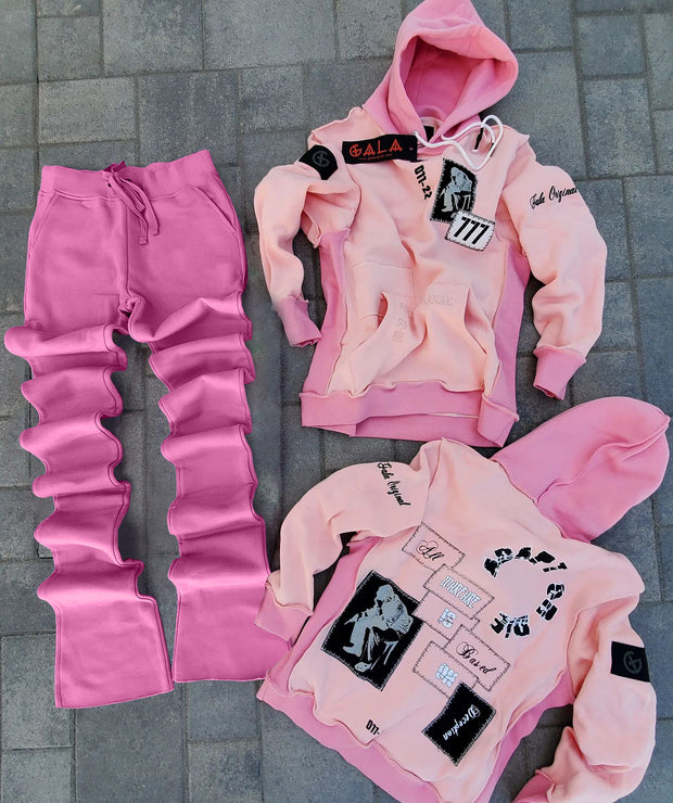 Casual, fashionable and personalized loose hoodie two-piece set