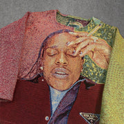 hip hop retro print tapestry sweatshirt
