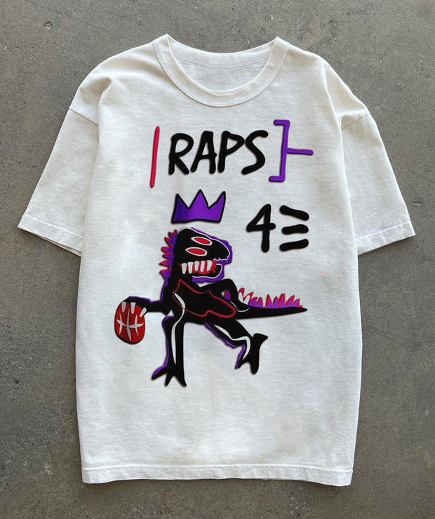 New Tyrannosaurus graffiti basketball T-shirt