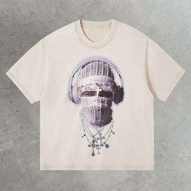 Diamond Cross Hood Print T-Shirt