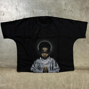 Prayer Print Casual Street Drop Shoulder Sleeve T-Shirt