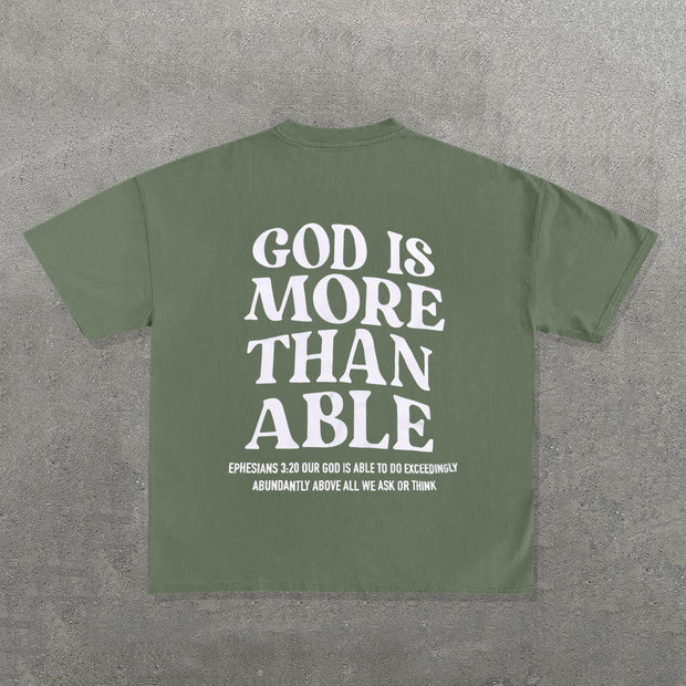 God Is More Than Able Print Short Sleeve T-Shirt