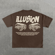 Illusion Print Short Sleeve T-Shirt
