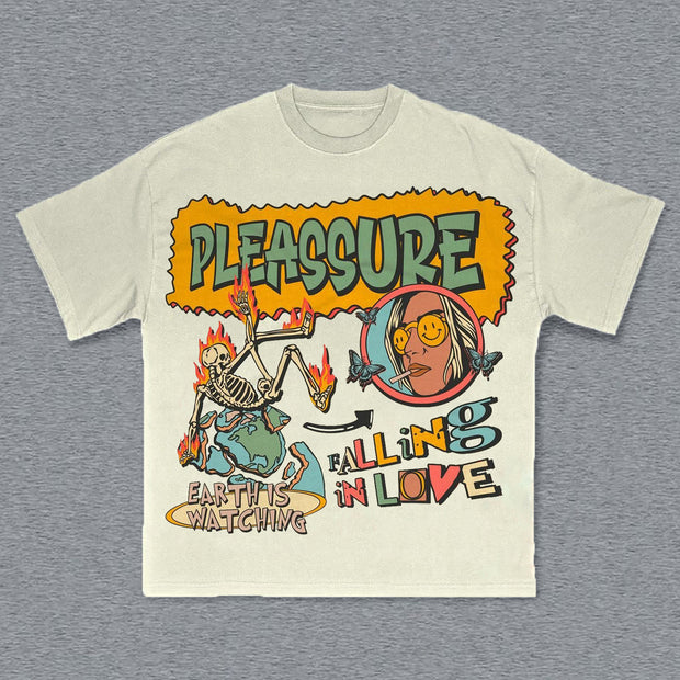 Pleassure Print Short Sleeve T-Shirt