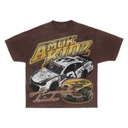 Casual Retro Racing T-Shirt Track Short Set