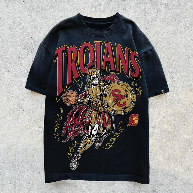 Trojans Basketball Print Short Sleeve T-Shirt
