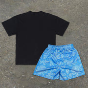 Tide Brand Print Fashion Short Sleeve Shorts Suit