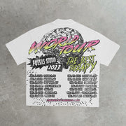Casual street music festival rock print T-shirt