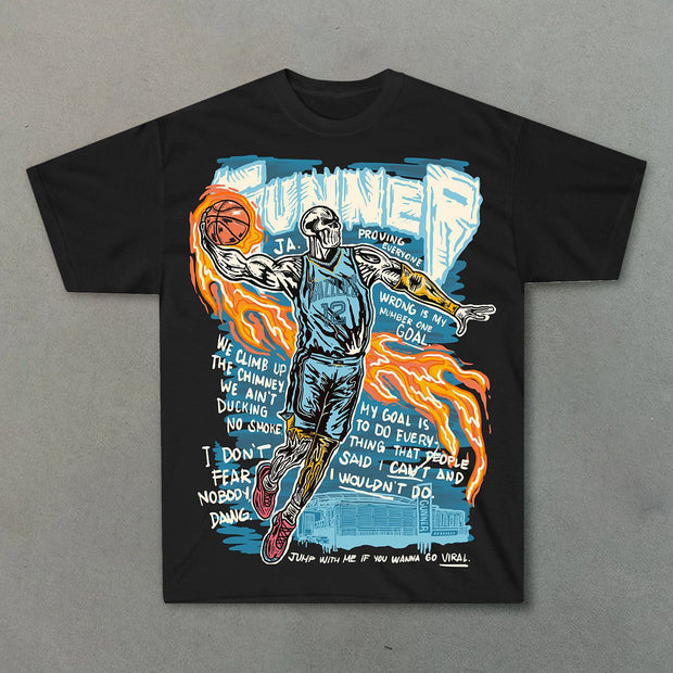 Street basketball print hip-hop T-shirt