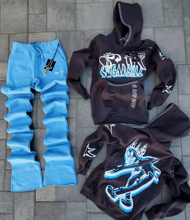 Fashionable Casual Printed Graphic Hoodie Set
