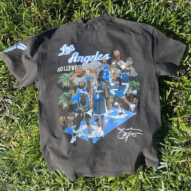 Los Angeles Basketball Print Short Sleeve T-Shirt