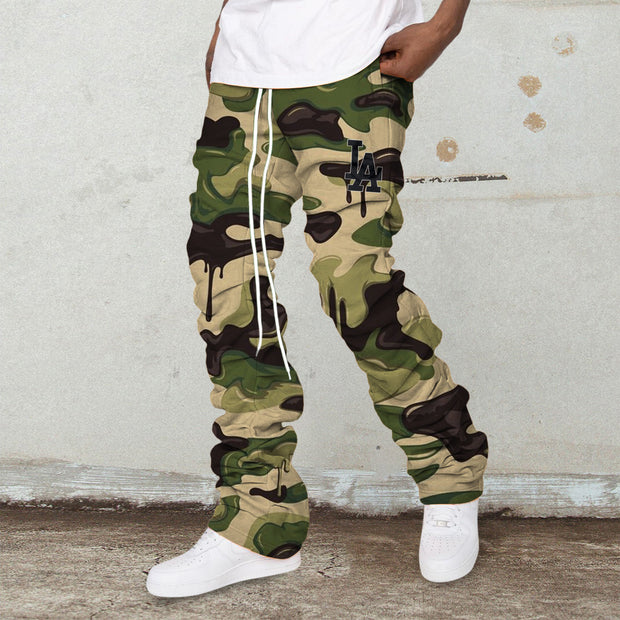 Retro camouflage casual trousers