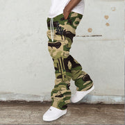 Retro camouflage casual trousers