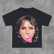 Britney Spears Print Short Sleeve T-Shirt