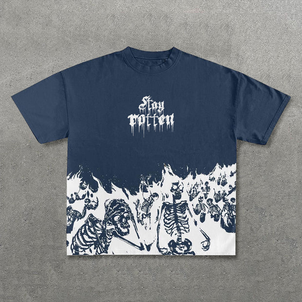 Stay Rotten Skull Print Short Sleeve T-Shirt