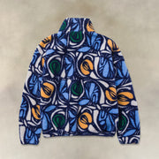 Retro printed polar fleece fashionable turtleneck hoodie