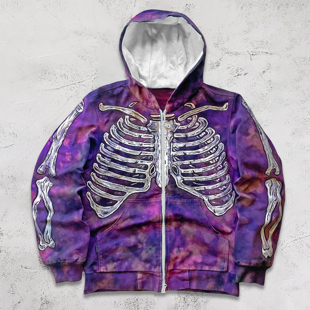 Trendy street hip-hop skull print hoodie