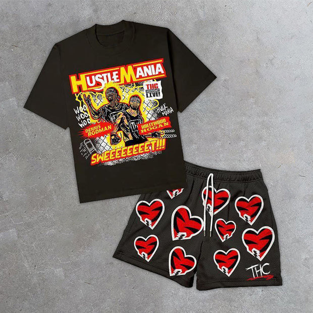 Hustle Mania Print Casual Street Basketball Two-Pack
