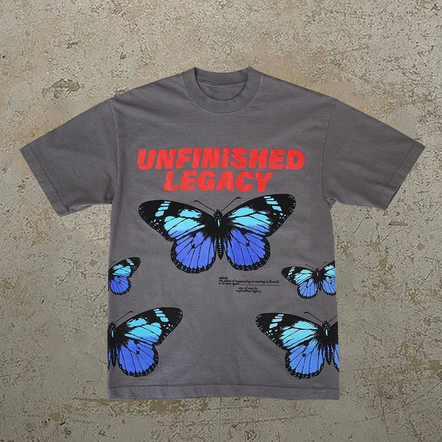 Personalized Butterfly Print Short Sleeve T-Shirt