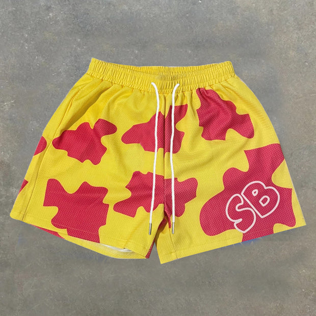 Casual personalized preppy print track shorts