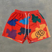 Casual personalized preppy print track shorts