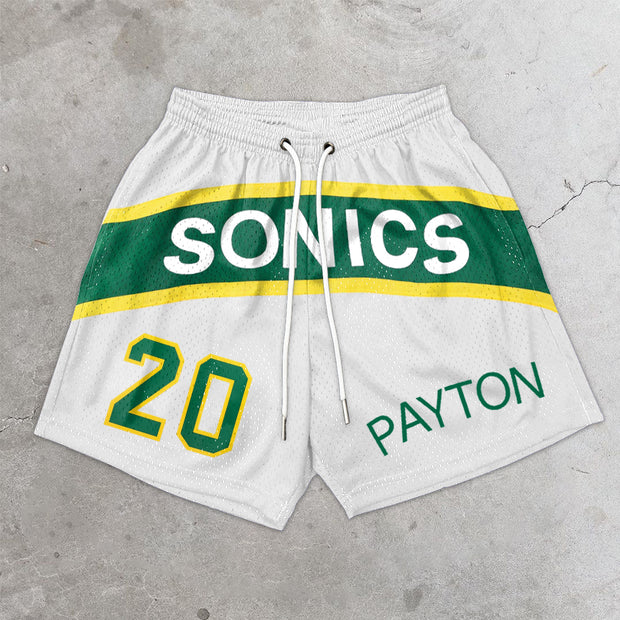 Personalized fashion brand printed mesh shorts