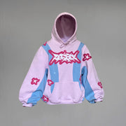 Casual street patchwork patchwork cotton sports hoodie