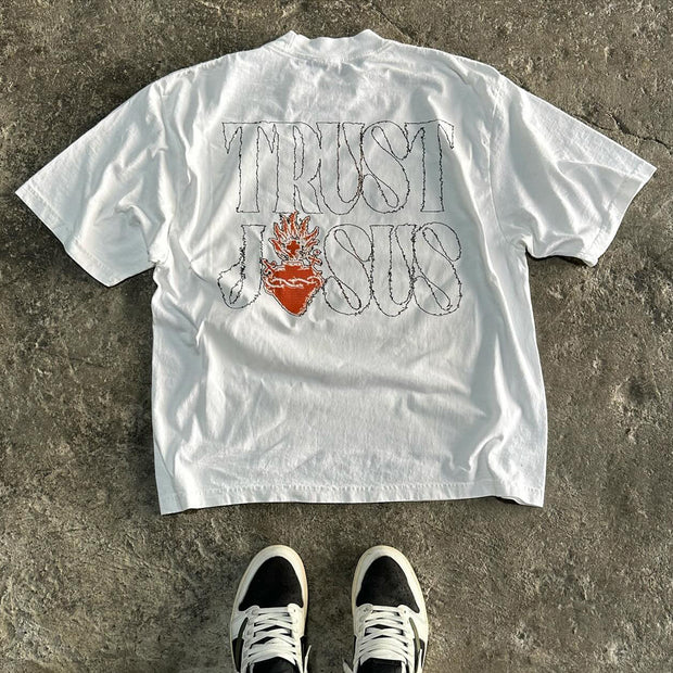 Trust Jesus casual street cotton T-shirt