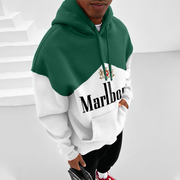 Contrast color hip hop fashion color block hoodie