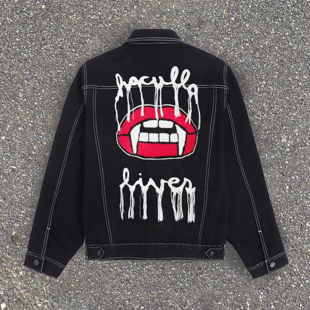 Vampire casual street denim jacket