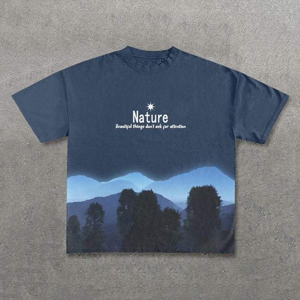 Nature Print Short Sleeve T-Shirt