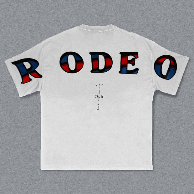 Travis Scott Rodeo Print Short Sleeve T-shirt