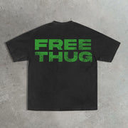 Free thug printed T-shirt