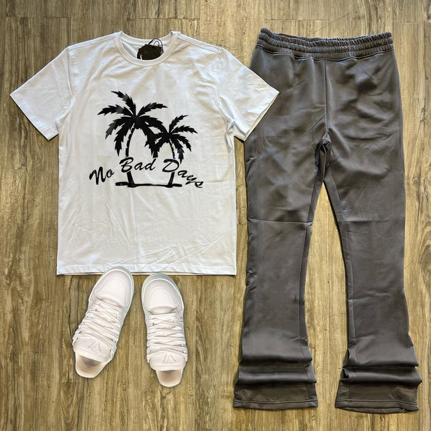 Casual graphic T-shirt and trousers set