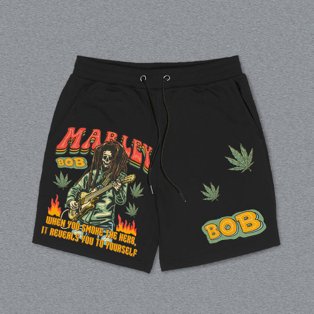 Rapper marley Print Knitted Shorts