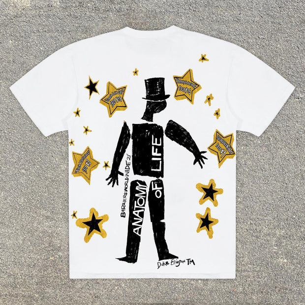 Jazz Godfather Print Casual Street Short Sleeve T-Shirt