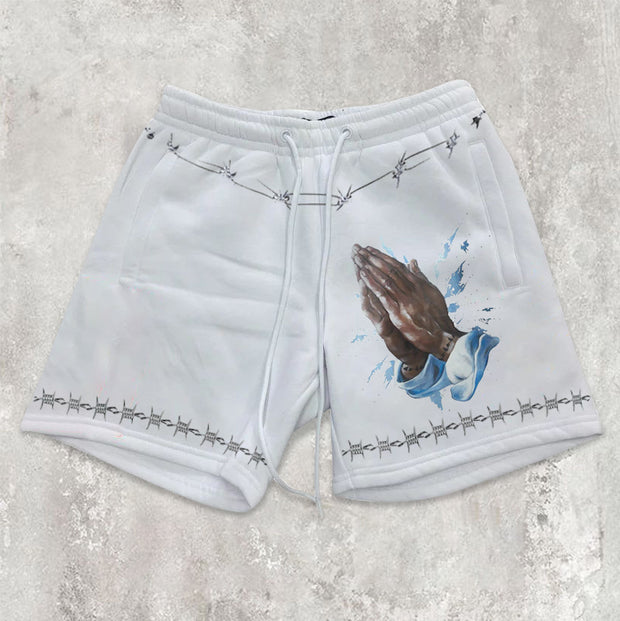 Stylish casual hip hop printed shorts