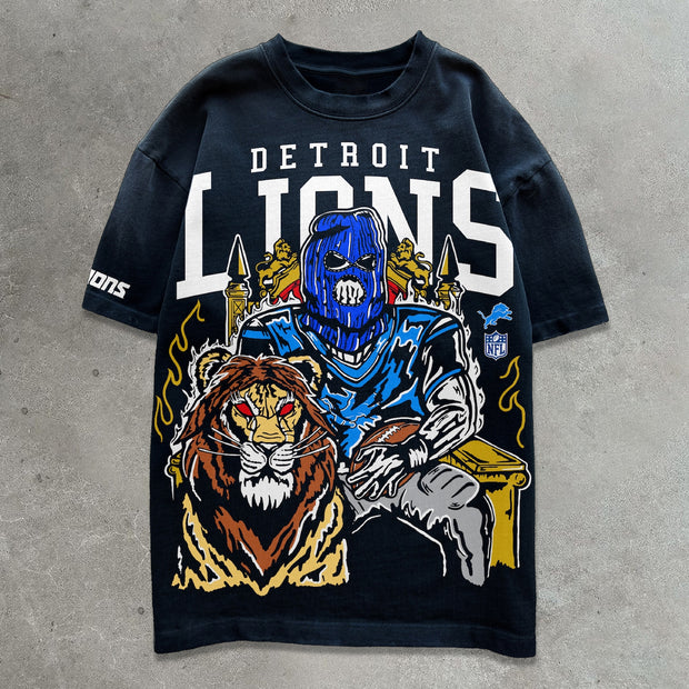 Lions rugby print cotton T-shirt