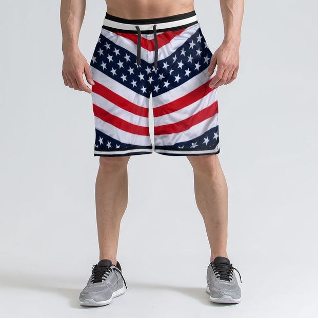 Casual flag print shorts