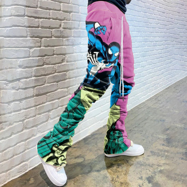 Symbiote Print Drawstring Flared Trousers